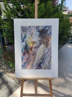Litográfia - számozott és szignózott művészi nyomat, 60 x 80 cm