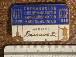 Szovjetunió 1956 orvoskongresszusi küldött kitűző