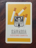Kártya naptár, retró, reklám, Savaria, cigaretta 1968