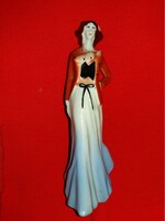 Régi Török János formatervű gyönyörű Art deco ritka porcelán hölgy figura a képek szerint 20 cm