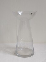 Hatalmas Anne Nilsson skandináv design mid century modern handmade üveg váza különleges forma 29,5cm