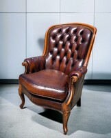 Chesterfield bőr fotel