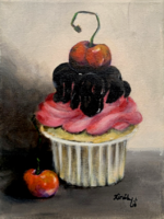 Cupcake - akrilfestmény - 24 x 18 cm