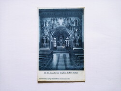 Szent János kórház templom főoltár 1923 postatiszta KÉPESLAP