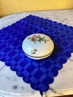 Herendi Viktória mintás porcelán bombonier 13 cm.
