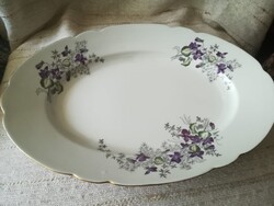 Cmielow lengyel porcelán ovális kínáló tál ibolya mintával