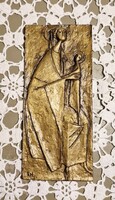 Erwin Huber Bronz Plakett az 1988-as Ausztriai Pápalátogatás emlékére.16.5 cm