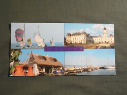 Képeslap,Balaton,mozaik,Tihany,Keszthely kastély,móló,kikötő,vitorlás hajó,részlet,2005-
