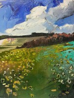 Bényi Árpád: Hűvösvölgyi rét, képméret 45x35 cm