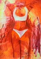 Kárai Mihály: Nyári hőség, képméret 100x70 cm