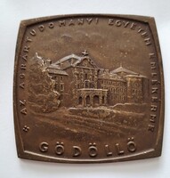 Gödöllő  Az Agrártudományi Egyetem Emlékérme bronz plakett  6,2 cm x 6,2 cm
