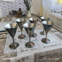 Ezüstözött alpakka fagyis kehely, kupa 6 db eladó!