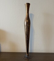 Hatalmas kecses vésett vörösréz váza 50,5 cm