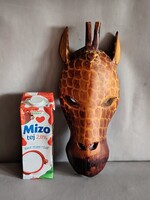 Régi faragott fa fali maszk Zsiráf. Alkudható!