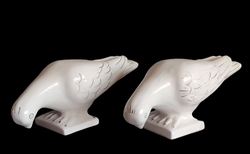 Lefelé néző porcelán galamb 22 karátos arannyal  könyvtámasz ALKUDHATÓ