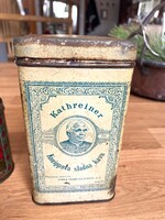 Régi fém pléh doboz Kathreiner Kneipp maláta kávés, Franck kávés doboz, ritka, nem magyar, Zágrábi