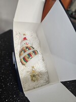 Komozja Family Hóember Karácsonyfa Dísz - Új, Kézzel Festett Üveg, 18 cm