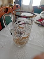 Mutatós üvegkancsó,szarvas motívummal