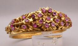 Antik aranyozott ezüst karkötő rubin kövekkel