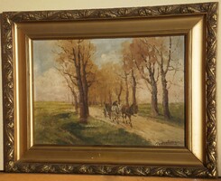 Mesterházy Dénes (20.sz.első fele) : Szekér az úton