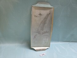 T2355 Tatabánya alu tálca / Bányász emlék 14,5x31,5 cm