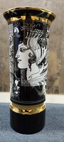 Hollóházi Szász Endre "Napfény" sorozatú porcelán váza 20 cm