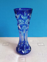 Kék Csiszolt Váza 19 cm