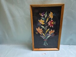T2370 Hímzett virágok falidísz 40x25 cm