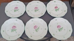 Herendi Tertia Kosár mintás, 6db-os Lapos tányér készlet, (átmérő:20.5 cm)