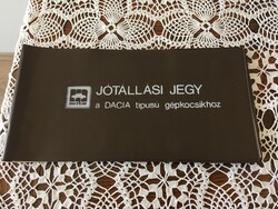 Dacia jótállási jegy 1988.