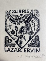 Makkai Pitoska - Ex Libris - nyomat - 10x8.5 cm Lázár Ervin