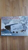Thomson diktafon gyári, bontatlan kazettákkal, eredeti papírokkal