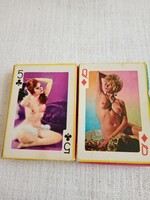 Retró römi kártya csomag, Pin-up girl fotókkal.
