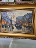 Szert  Károly festmények Szajnapart. 30x24 cm,  Moulin Rouge 30x24 cm, Esős Párizs II 30x20 cm.