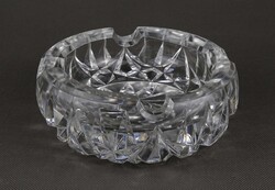 1V982 Old Extra Thick-Walled Four-Position Glass Ashtray, 15 cm