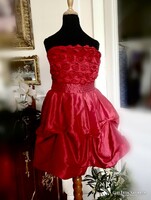 Charme 158-as, 13 years old, girlish occasion dress, burgundy red, bubble skirt, rose top