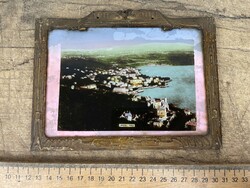 -AV246- Régi Képeslap Levelezőlap Szecessziós Fém Keretben