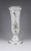 1V983 Erika mintás Hollóházi porcelán talpas váza 21.4 cm eredeti dobozában