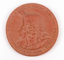 1P623 Jelzett, II. Rákóczi Ferenc emléktúra, cserép plakett 12 cm