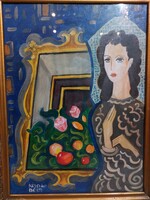 Kádár Béla jelzéssel festmény, 27 x 37 cn-es, vegyestechnika. 1398