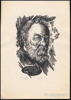 LADISLAV RUSEK (1927-2012): MIKOLÁŠ ALEŠ (1852-1972), LINÓ, PAPÍR, JELZETT, SZÁMOZOTT (33/60), HÁTUL