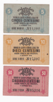 Öt, tíz, ötven Centesimi - Velencei Köztársaság bankjegyek 1918