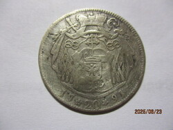 Salzburgi püspökség  ezüst 20 kreuzer 1791 M