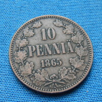 FINNORSZÁG  10 Pennia  1865