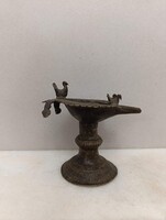 Antik mécses India hindu olaj lámpás bronz hordozható madár díszes olajmécses XIX. század 512 2308