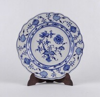 1W168 Hibátlan antik hagyma mintás Meisseni porcelán süteményes tányér készletpótlásnak 17 cm