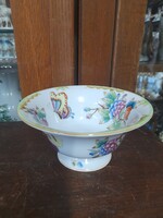 Ó-Herendi 1944,Viktória Mintás,Kézi Festésű Porcelán Talpas Asztali Kaspó,Kínáló.14 cm.