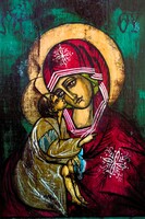 Csákó Béla Attila - Mária a kisded Jézussal festett ikon