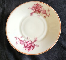 ANTIK HÜTTL TIVADAR BUDAPEST MAGYAR KIRÁLY UDVARI SZÁLLÍTÓ JELZETT GYÜJTŐI PORCELÁN CSÉSZEALJ