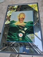 Unicum reklám tükör 51×30cm.